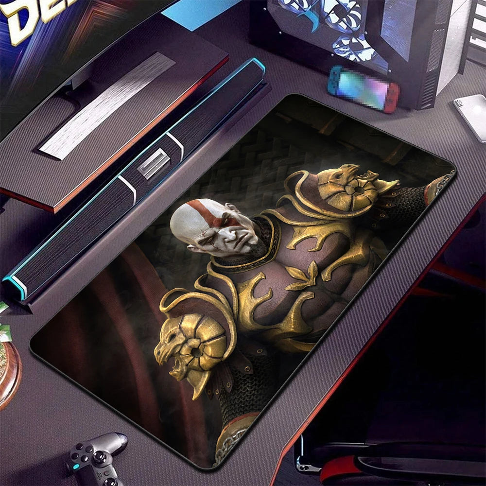 Game God Of War Big Mousepad Large Keyboard Desk Mat Pc Computer Gaming Gamer Mouse Pad LockEdge Rubber Non-slip Mats 90x40cm