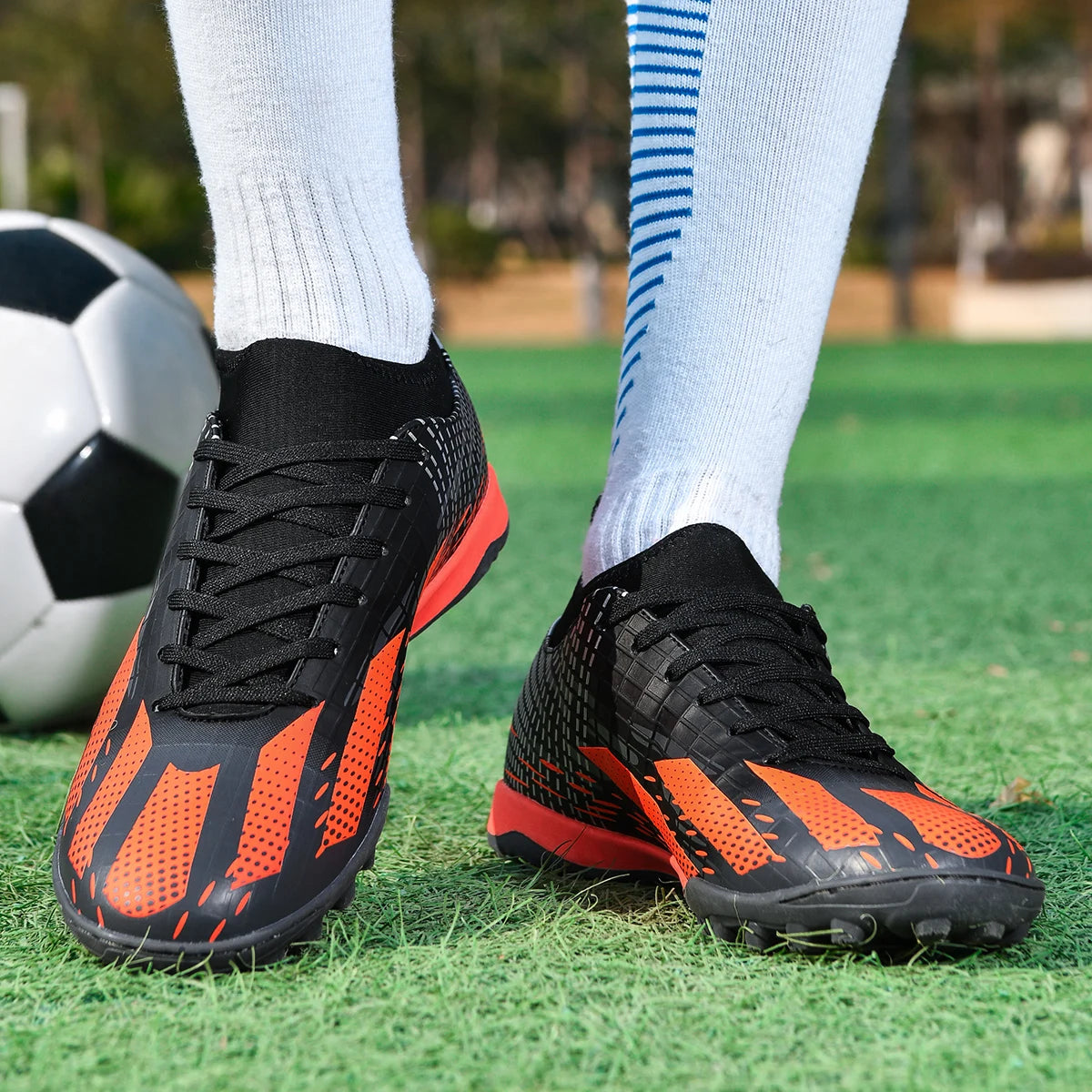 Novas chuteiras de futebol para homem, futsal e futebol indoor, botas desportivas para jogo e treino, criança, pitons TF para relva, proteção no tornozelo, bestseller, alta qualidade, leves