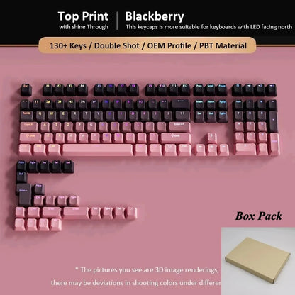 133+ tasti OEM Profile Gradient Keycaps per tastiera meccanica da gaming con switch Cherry MX, PBT retroilluminati RGB, layout ISO, keycap