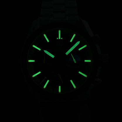Watchdives WD1863 39mm VK63 Chronograph Watch OTF Clasp Sweep Quartz Movement Sapphire Luminous 100m Waterproof Watches