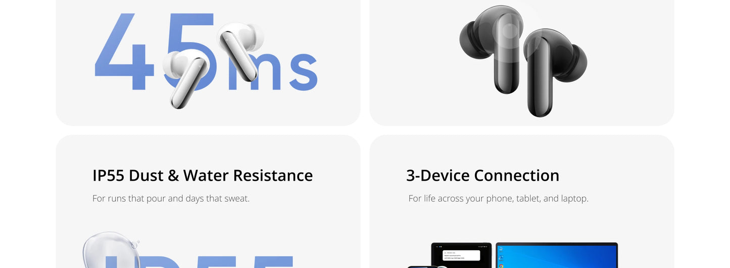 realme Buds Air 8 Pro Wireless Bluetooth 6.1 Earbuds – 55dB Active Noise Cancelling, LHDC 5.0, AI Translation, IP55 Waterproof TWS Earphones