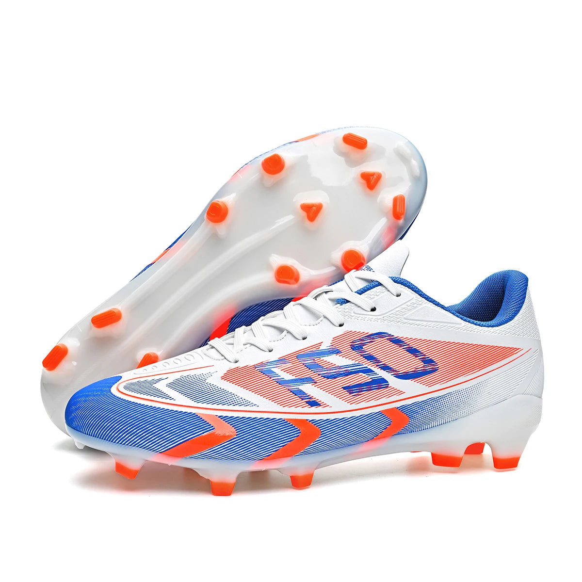 Lightweight AG/FG Soccer Cleats PU Fabric Sweat-Absorbent Upper TPU Non-slip Sole Durable Boys Girls Football Training
