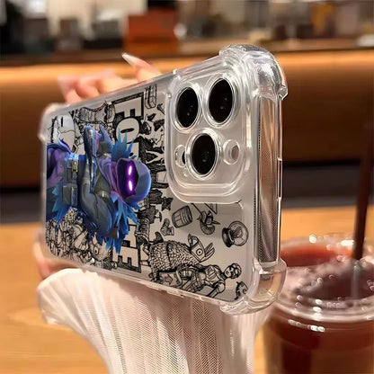 Game Fortnite Phone Case For iPhone 17 16e 16 15 14 13 12 11 Mini Air Pro Max X XR XSMax 7 8 Plus Anti Fall Transparent Cover