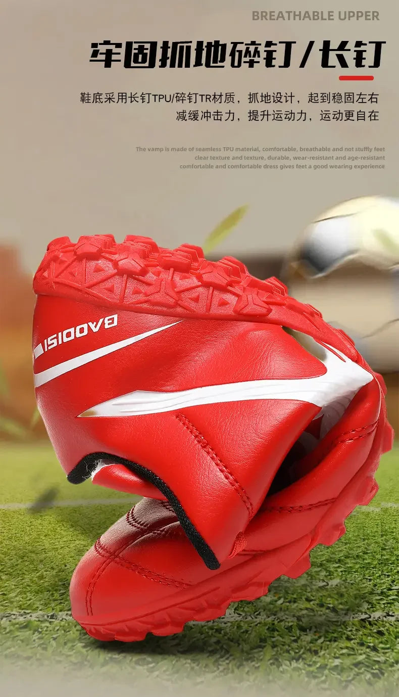 New Arrival Main Push Soccer Cleats with Long Broken Studs, Outdoor Sports Football Shoes
