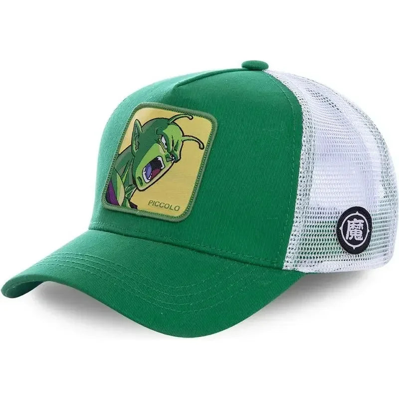 Boné de Basebol Dragon Ball Son Goku para Homem, com Bordado, Pala de Sol, Rede Trucker Ajustável, Estilo Hip-Hop para Viagens de Verão