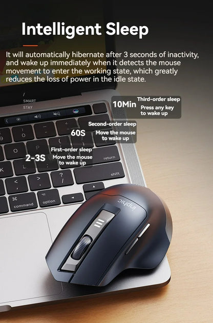 Inphic M9 Kabellose Maus 2.4G USB-Empfänger Wiederaufladbar Type-C Stummschaltungstaste Energieanzeige Ergonomische universelle Office-Maus