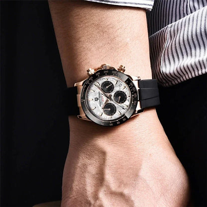 Nuevo original PAGANI DESIGN PD-1664 reloj de pulsera de lujo para hombre con movimiento de cuarzo japonés VK63, cristal de zafiro, cronógrafo impermeable dorado