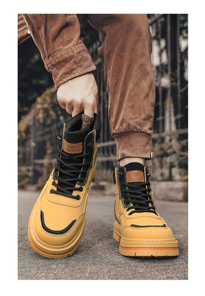 Hommes bottes 2025 chaussures décontractées hiver plate-forme en cuir concepteur de luxe Chelsea Cowboy travail en plein air sécurité cheville baskets