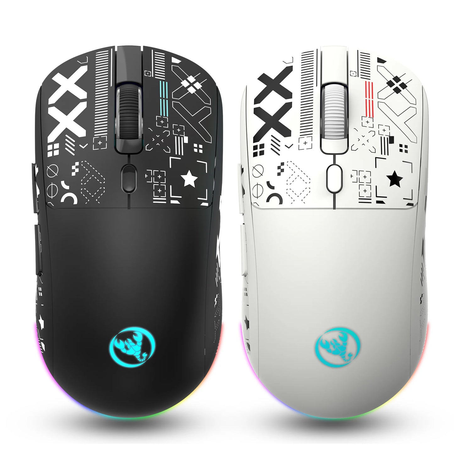 RGB Wireless Gaming Mouse With Charging Dock 3-Mode Connection Silent Buttons Long-Lasting Rechargeable Battery for PC Laptop