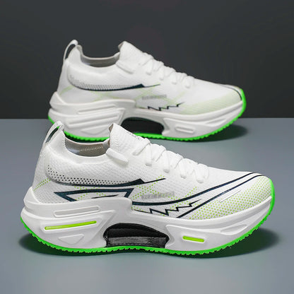 Unisex Sports Shoes Trendy Breathable Mesh Soft Sole Shock-Absorbing Wear-Resistant Professional Running Shoes for Teenagers and Men