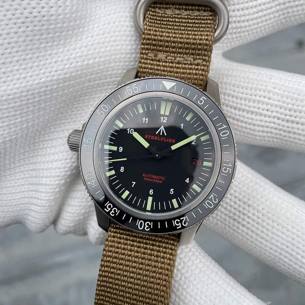 STEELFLIER Official SF783 NH35 Automatic Mechanical Watches Ceramic Bezel Super Luminous 20Bar Waterproof Luxury Dive Watch Men
