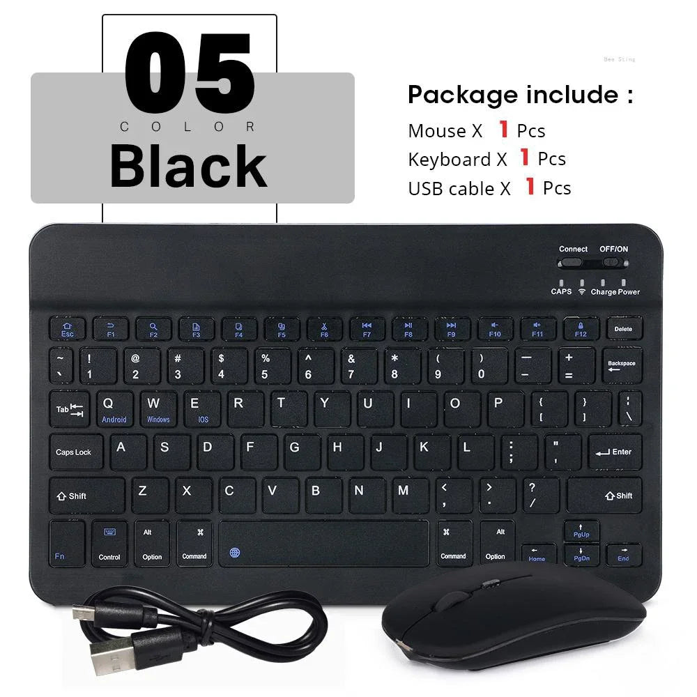 Spanish Russian Arabic Korean Portable 10 Inch Wireless Keyboard and Keyboard Set for iPad Samsung Tablet Laptop iOS Android