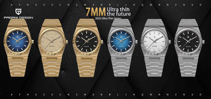 PAGANI DESIGN 2026 New Thin 7mm Fashion Men's Quartz Watch 10Bar Waterproof Stainless Steel Sapphire C3 Upgrade V2 reloj hombre