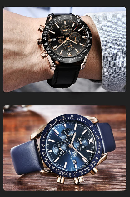 Reloj para hombre BENYAR 5140, reloj deportivo informal, reloj de cuarzo de lujo resistente al agua, cronógrafo militar de marca de alta gama.