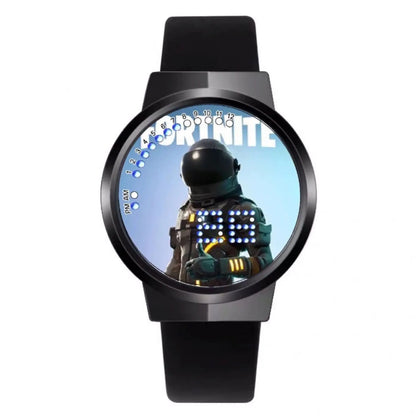 Relógio Fortnite kawaii personalizado com luz noturna LED tátil, estilo cartoon e fashion, relógio eletrónico para estudantes, presente para amigos