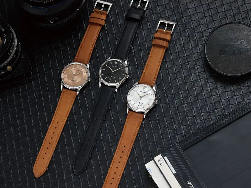 Baltany Men Automatic Watch 38.5mm Pilot Manual Winding Mechanical Wristwatch Sapphire 5ATM Small Second Dial ST1701 ST1700
