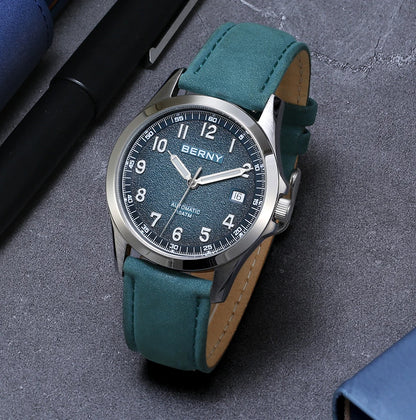 BERNY Automatic Watch Men ST2130 Luminous Mechanical Wristwatch Sapphire Waterproof 10ATM Top Brand Luxury Watch for Men