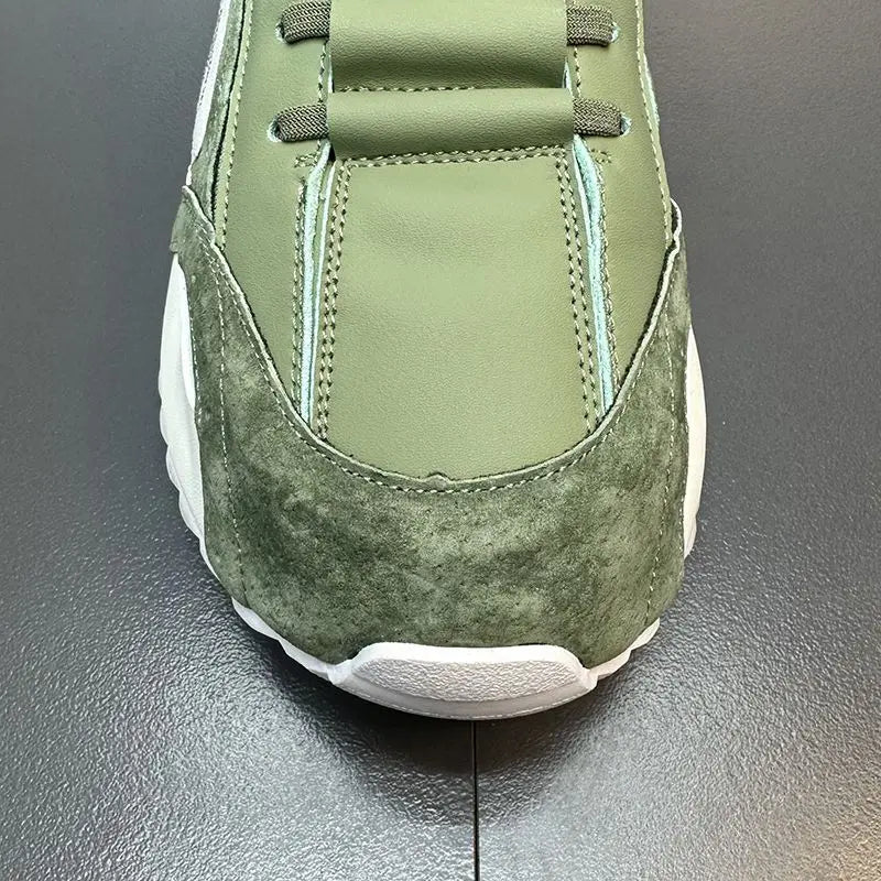 Men's Casual Sports Four Seasons Moccasins Trendy Designer Personality Lace-Up Leather Sneakers Comfortable Breathable