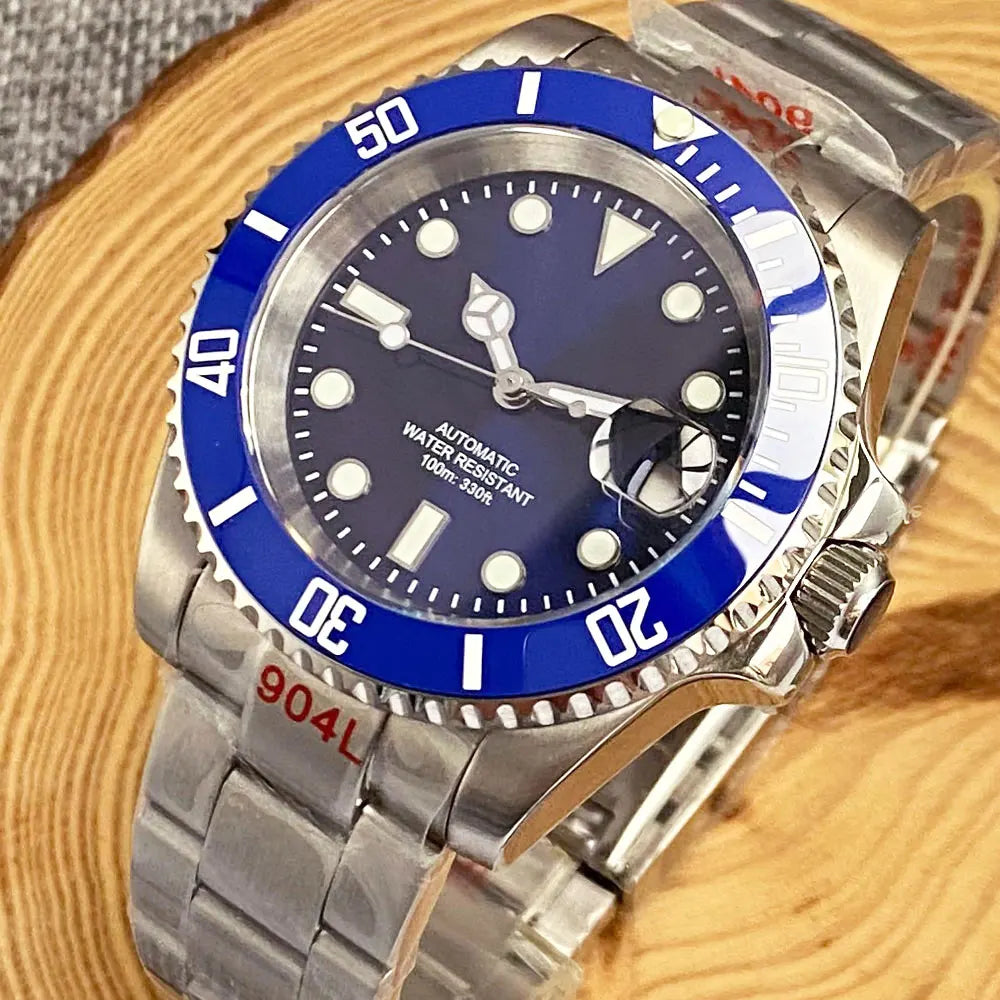Orologio da uomo automatico 200m impermeabile Miyota8215, orologio subacqueo 40mm con movimento meccanico, luminoso, cinturino Jubilee e fibbia Glide Lock