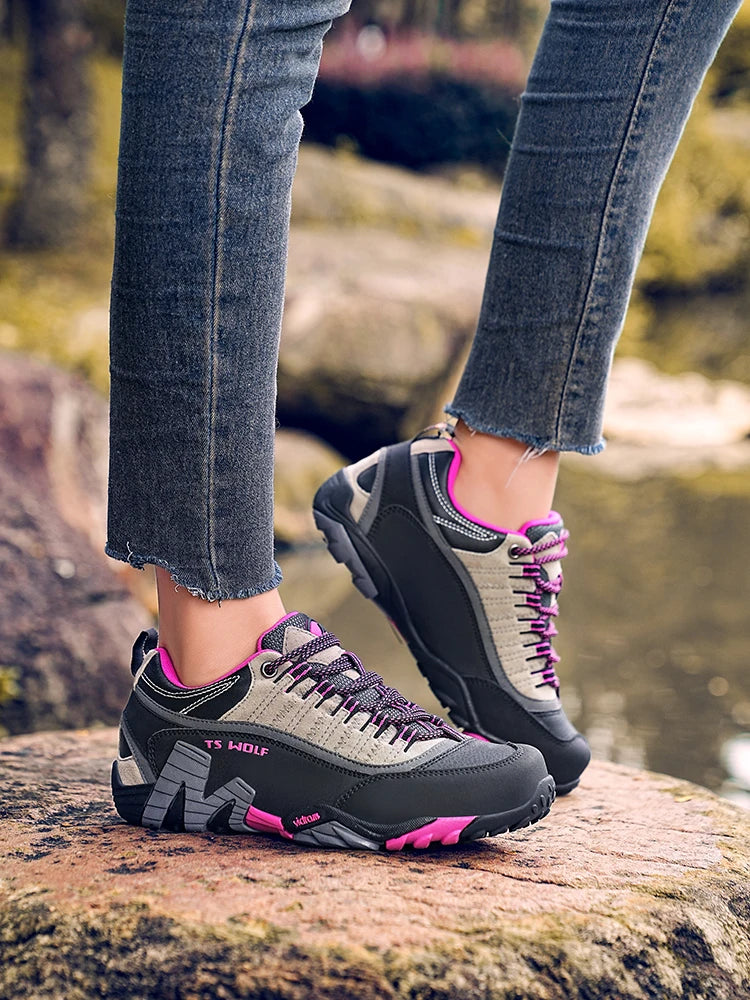 Sapatos de Trekking para Homem Outdoor Lover, Impermeáveis, Botas de Caminhada de Montanha em Couro Genuíno, Sapatos Táticos de Caça Woodland
