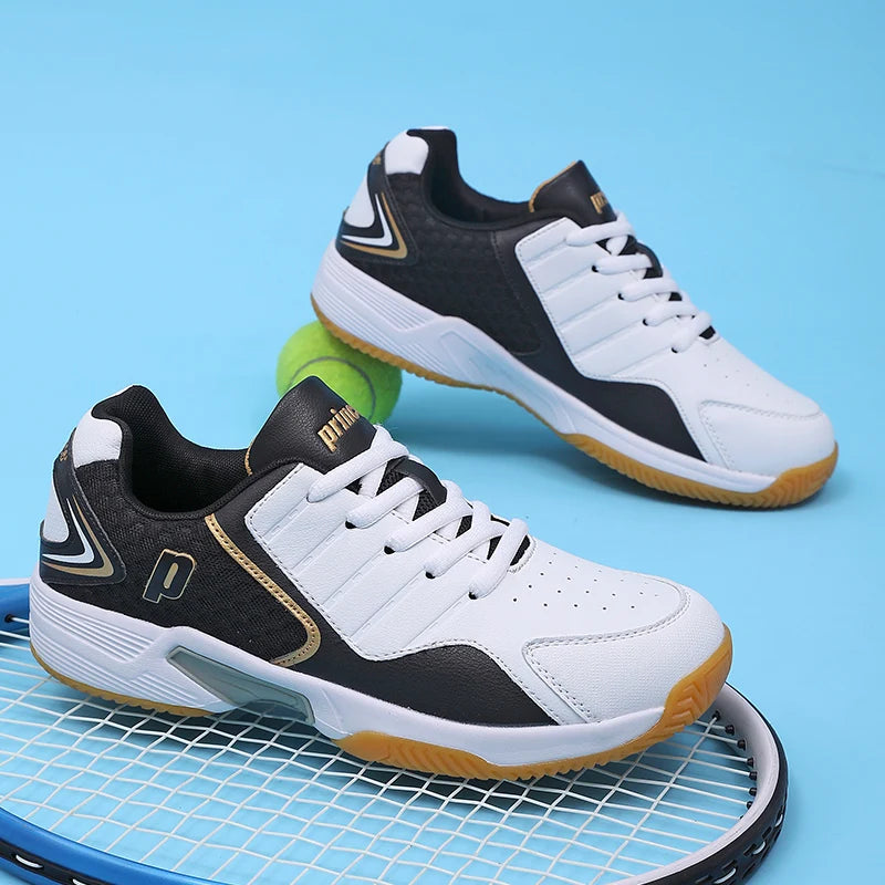 Professional Men Women Leather Badminton Shoes Couple Anti-Slip Training Sneakers Lightweight Tennis Shoes Volleyball Sport Shoes