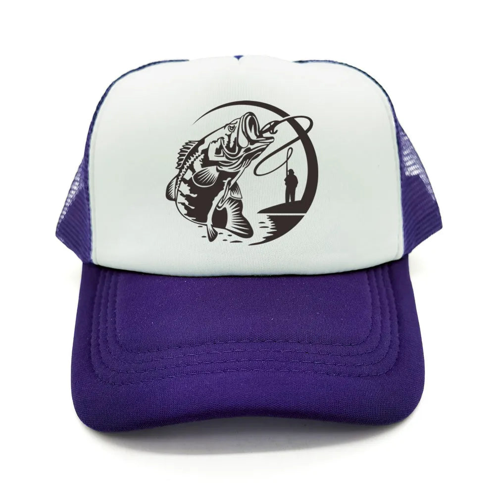 Fishing Skeleton Trucker Cap Summer Men Cool Fisherman Fishing Hat Baseball Cap Unisex Outdoor Mesh Net Caps MZ-238