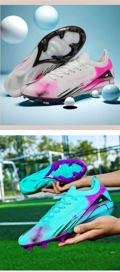 New Men's Football Boots Match Soccer Shoes FG Ultralight Drop Shipping Training Shoes Cleats Outdoor Soccer Non-Slip Long Spikes