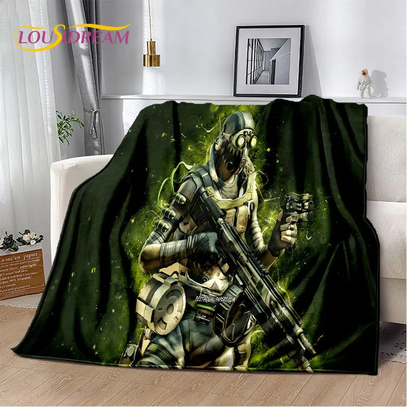 Apex Legends Game Gamer Cartoon Soft Plush Blanket,Flannel Blanket Throw Blanket for Living Room Bedroom Bed Sofa Picnic Cover