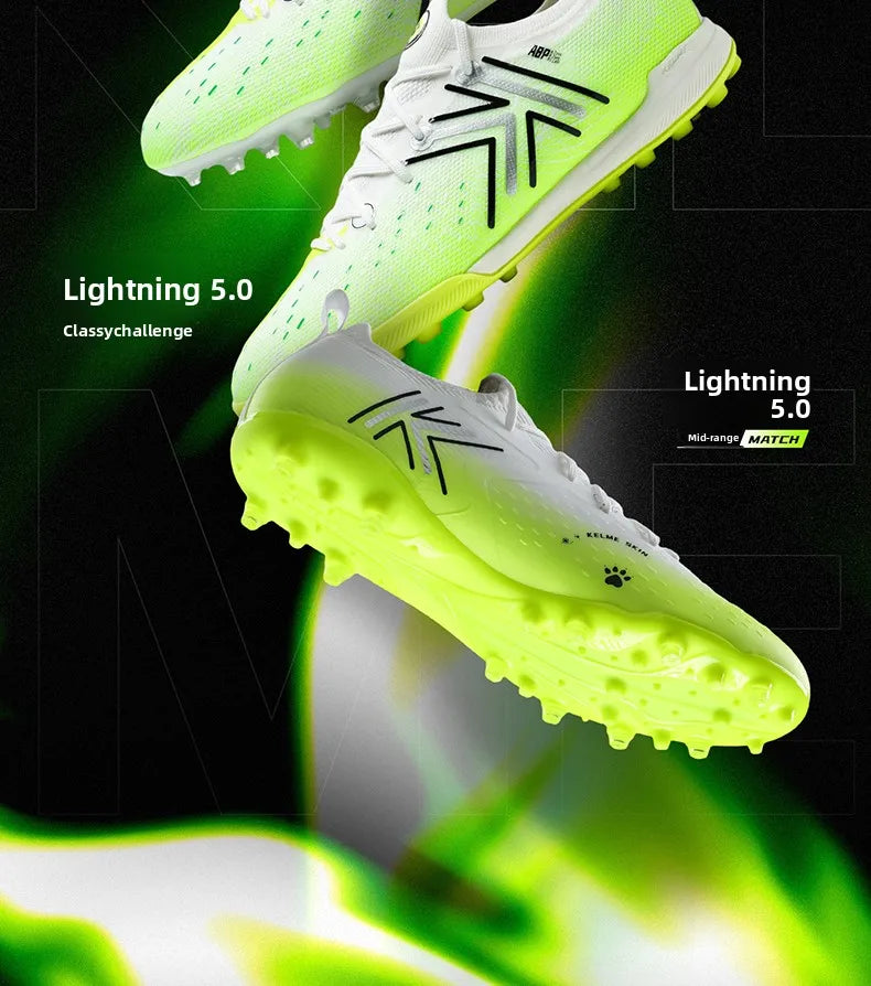 Kelme Men’s MG Soccer Cleats Indoor Short Studs Professional Match Football Boots Slip-Resistant Training Turf Shoes