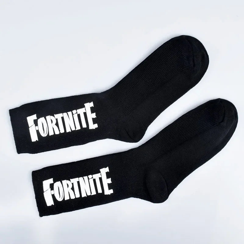 Meias Desportivas FORTNITE de Verão Pretas e Brancas, Respiráveis, Baixas e Invisíveis, em Algodão Macio para Desporto e Uso Casual