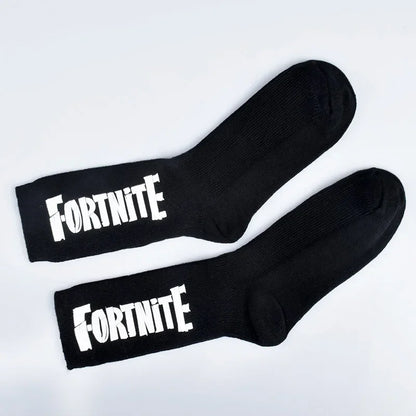 Meias Desportivas FORTNITE de Verão Pretas e Brancas, Respiráveis, Baixas e Invisíveis, em Algodão Macio para Desporto e Uso Casual