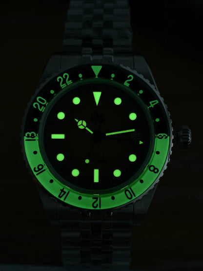 San Martin 2025 Men's Watches, Retro NH34 GMT Sandwich Dial, 40mm Bidirectional Sapphire Bezel, Luxury Sports Watch, 20Bar
