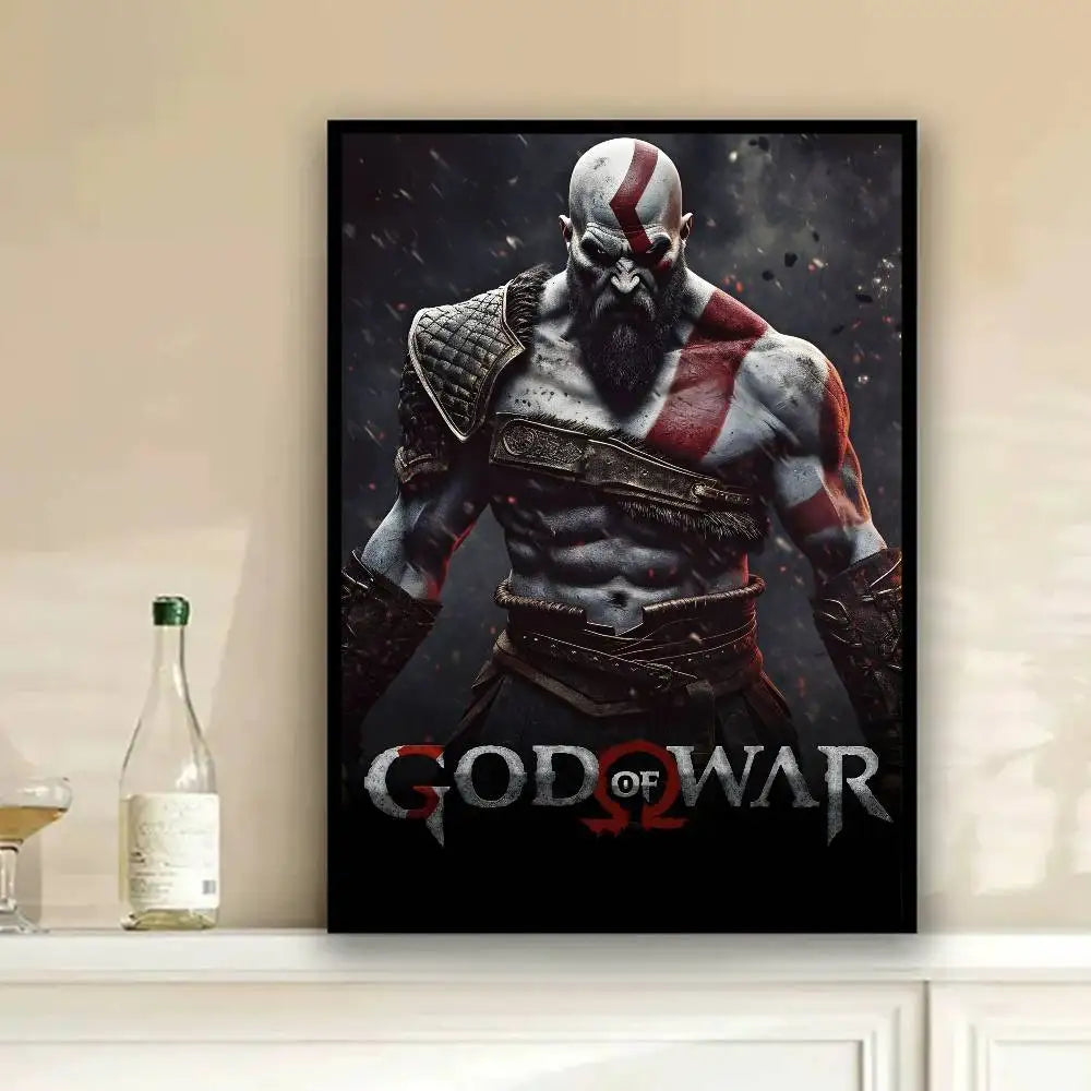 Classic pop God of War Ragnarok poster art HD canvas advanced aesthetic Printing Paper Wall Art for Living Room Home Decor