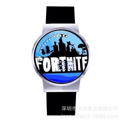 Relógio Fortnite kawaii personalizado com luz noturna LED tátil, estilo cartoon e fashion, relógio eletrónico para estudantes, presente para amigos