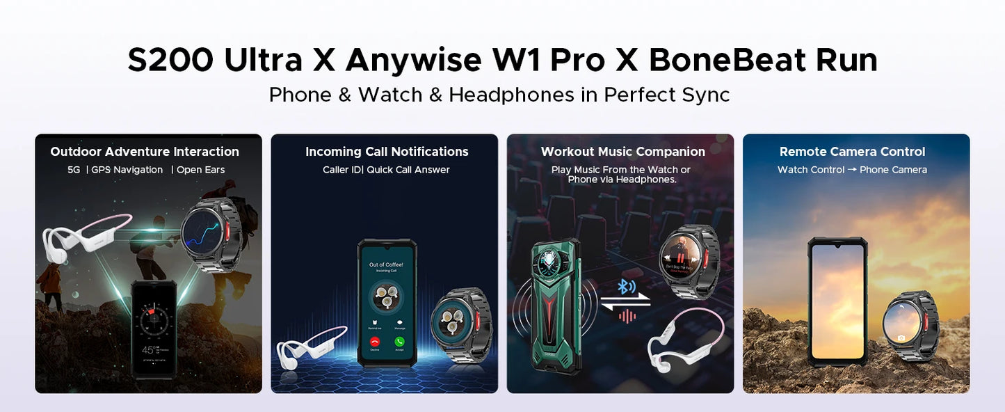 DOOGEE ANYWISE W1 PRO AI Smart Watch 1.43" AMOLED Display 5ATM IP68 Water Resistance GPS Tracking Sport Watch with Offine Maps