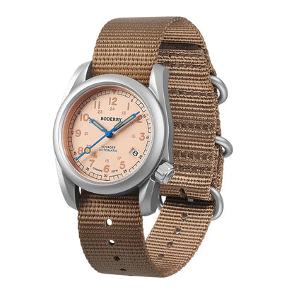 BODERRY Men Automatic Watch 40MM Titanium Pilot Sport Mechanical Wristwatch 100m Waterproof Sapphire C3 Luminous NH35