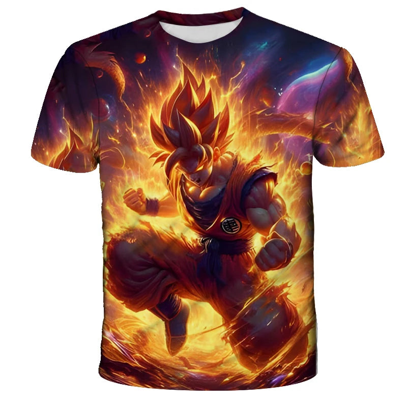 Anime Dragon Ball Son Goku 3D Print Kids T Shirt Summer Fashion Casual T-shirt Boy Girl Unisex Children's Clothing Tshirt Tops
