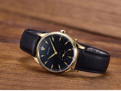 Baltany Men Automatic Watch 38.5mm Pilot Manual Winding Mechanical Wristwatch Sapphire 5ATM Small Second Dial ST1701 ST1700