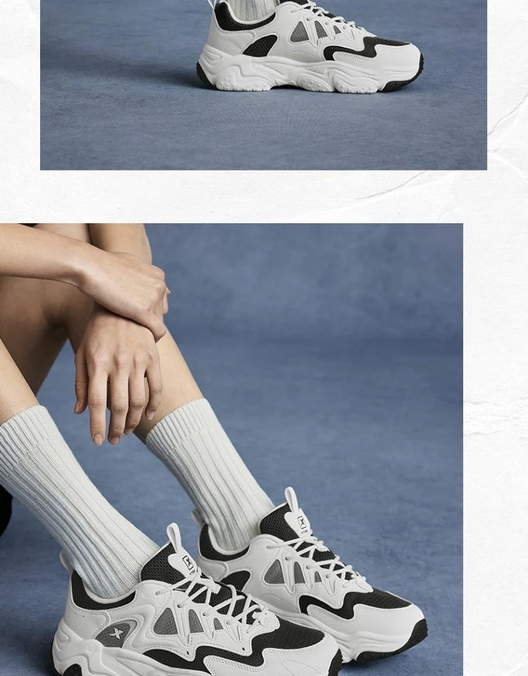 Xtep casual shoes 2025 spring and summer lightweight sports shoes with thick sole, fashionable street style sneakers 875319320004