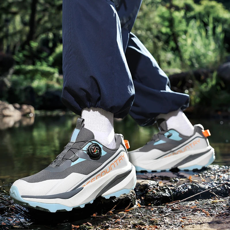 Ténis de corrida para homem em malha respirável, para exterior, montanha, todo-o-terreno e escalada, resistentes ao desgaste e confortáveis, com estilo moderno