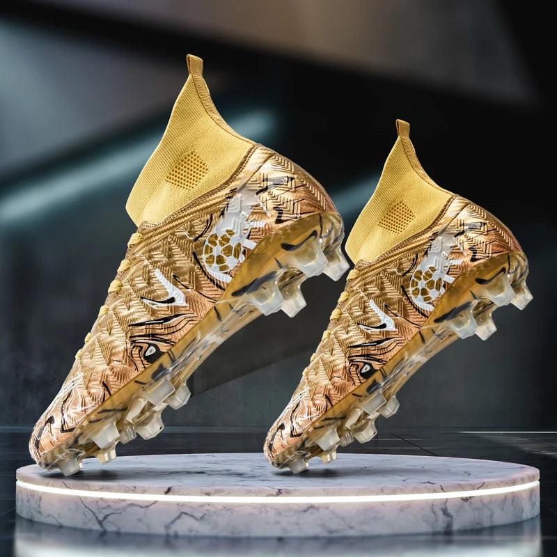 Chuteiras de Futebol de Cano Alto para Homem, para Relva Sintética, Respirantes e Antiderrapantes, Ténis de Treino e Jogo para Desporto ao Ar Livre, Chuteiras de Futebol FG