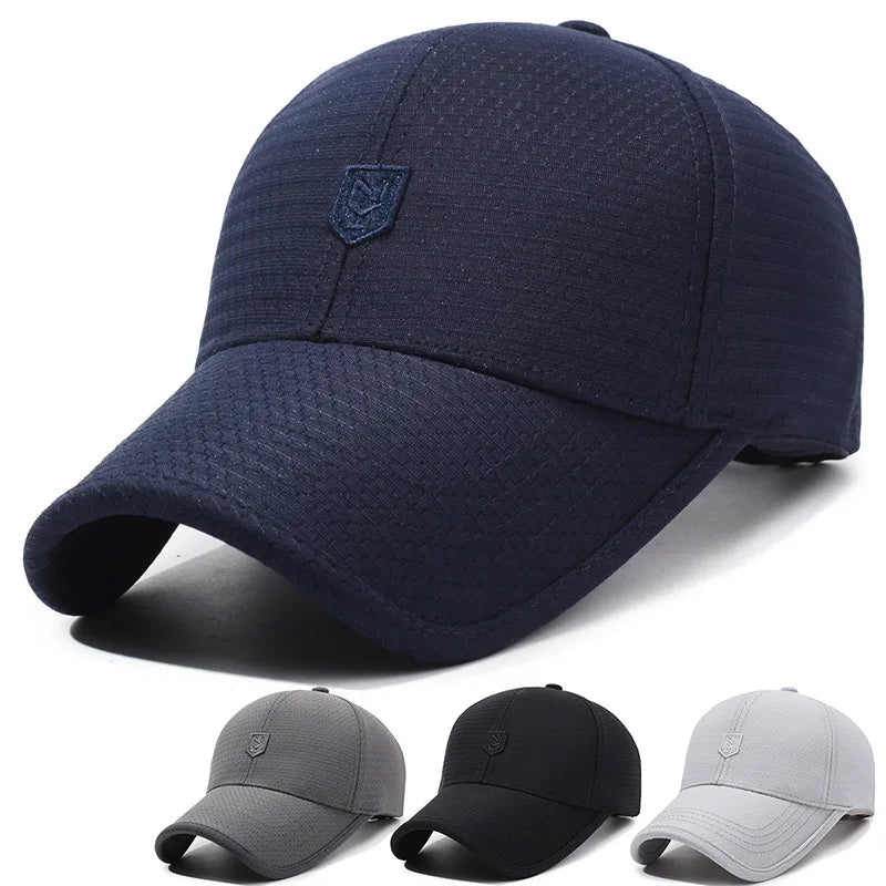Nouvelle casquette de baseball en maille printemps-été, casquette de sport d'extérieur, casquette respirante anti-UV, casquette simple et décontractée pour homme et femme