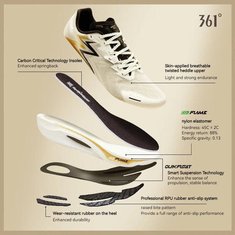 Zapatillas de running 361 Degrees BIospeed 3.0 PRO para hombre, deportivas profesionales para maratón, ligeras y transpirables, zapatillas femeninas 672412208