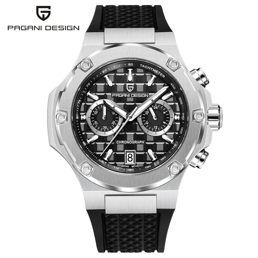 Orologi al quarzo da uomo PAGANI DESIGN – Cronografo sportivo di lusso, impermeabile, dotato di lancette luminescenti e vetro zaffiro con trattamento antiriflesso