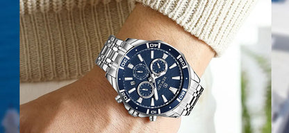 REWARD Mens Watches Waterproof  Luminous Quartz Wristwatch Business Stainless Steel Strap with gift box