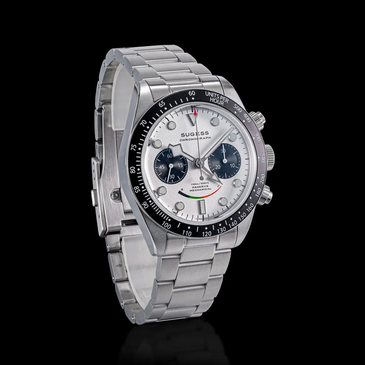 Sugess Chronograph Watch for Mens ST1907 Movement Mechanical Sapphire Crystal Wristwatches Waterproof Pilot Air Force Clock S475