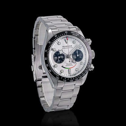 Sugess Chronograph Watch for Mens ST1907 Movement Mechanical Sapphire Crystal Wristwatches Waterproof Pilot Air Force Clock S475