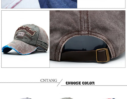 CNTANG Summer Fashion Vintage Baseball Cap Casual Washed Cotton Snapback Embroidery Caps For Men Women Fashion Hat Unisex gorras