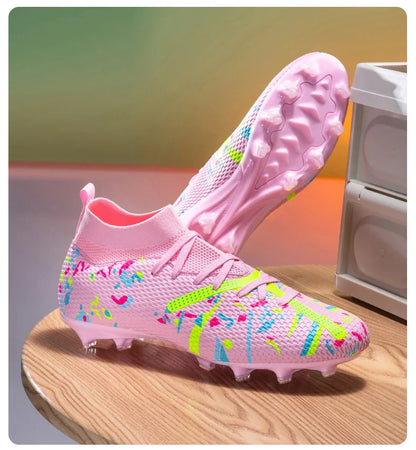 Nouvelles chaussures de football pour hommes, chaussures de sport professionnelles pour l'extérieur, antidérapantes, chaussures d'entraînement, baskets, chaussures de football pour terrain gazonné, ultralégères, unisex