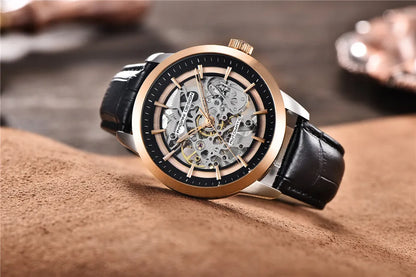 PAGANI DESIGN New Skeleton Men's Mechanical Watches Top Luxury Automatic Watch Men Blue Leather Waterproof Wrist watch Men